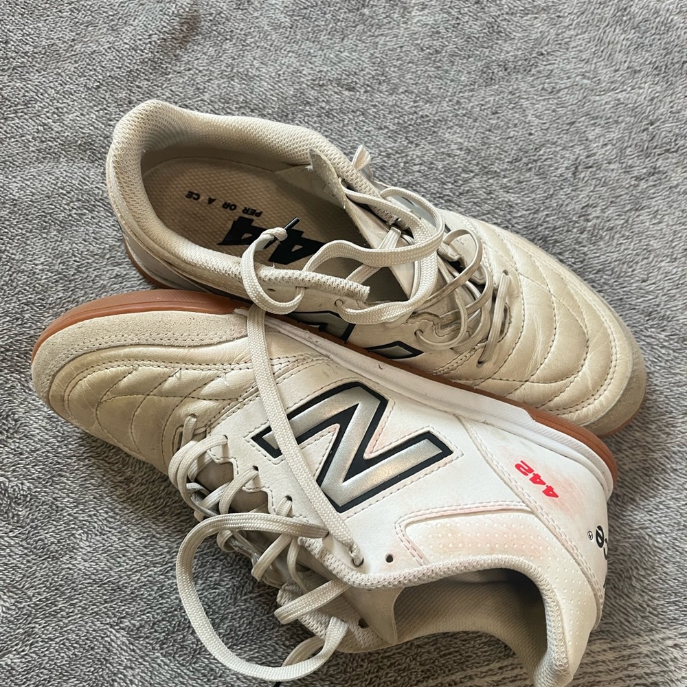 New Balance Cream Quilted Sneakers